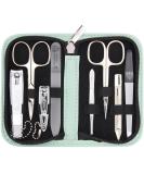 3 Swords Germany - brand quality 8 piece manicure pedicure grooming kit set in mint fashion leather case in gift box - Made by 3 Swords MINT - SYNTHETIC LEATHER - Buy Online on GoSupps.com