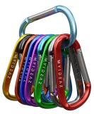 Carabiner screwing carabiner with suspended closure D shape of the carabiner set 80mm large carabiner hook made of high -quality premium aluminum for camping hike 10 colors - Buy Online on GoSupps.com