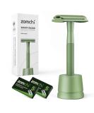 Zomchi Women's Security Razor - Metal Double-Blade with 10 Blades & Shaving Stand | Perfect for All Double-Blade Shaving | Stylish Green - Buy Online on GoSupps.com