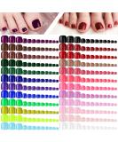 Kalolary 576Pcs Short Square False Toe Nails | Glossy Full Cover Press on Toenails Set | DIY Nail Art (24 Colors) - Color 1 - Buy Online on GoSupps.com