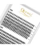 QueWel Cluster Lashes - 240 Pieces of 0.07D Curl DIY Eyelash Extensions (8-14mm Mix) for Natural Look - Single Cluster Eyelashes - Buy Online on GoSupps.com