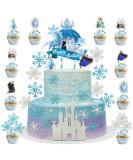Ice Queen Cake Topper Set - 46 Pieces Elsa Princess Decorating Kit for Birthday Parties | Muffin & Cake Decorations for Girls - Buy Online on GoSupps.com