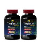 Premium Tongkat Ali Extract for Men - 200:1 Longjack Root Supplement - Organic 120 Capsules (2 Bottles) - Natural Booster - Buy Online on GoSupps.com