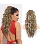 Buy Flufymooz 56 cm Ponytail Extension - Curly Synthetic Hair in Medium Brown Ash Blonde - Perfect for Women - Buy Online on GoSupps.com