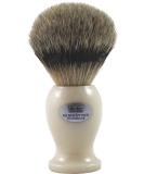 Hans Baier Exclusive Silvertip Badger Hair Shaving Brush - Cream White Plastic Handle Ideal for Luxury Shaving Experience - Buy Online on GoSupps.com