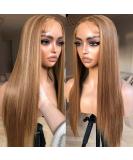 Bomb Honey Blonde Lace Front Wig | Pre Plucked HD 13X5X1 Highlight Lace | SunKissed Ombre 4/27 Straight Wig - 26 - Buy Online on GoSupps.com