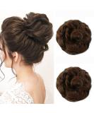 JJstar 2PCS Medium Brown Curly Messy Bun Hair Pieces - High Heat Resistant Synthetic Fiber Scrunchies for Women and Girls - Buy Online on GoSupps.com