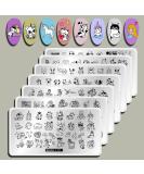 Cat Unicorn Nail Stamping Plate Set - 7pcs Cute Animal Design Stamper Kit with Star, Heart, Mermaid, Alien, Dinosaur Stamp Templates - Buy Online on GoSupps.com