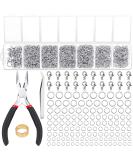 Paxcoo 1500Pcs Silver Jump Rings with Lobster Clasps, Jewelry Pliers - Jewelry Making Supplies & Necklace Repair Kit - Buy Online on GoSupps.com
