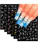 6 Sheets Flower Nail Stickers - 3D Self-Adhesive Hibiscus Nail Art Decals for Summer Designs - Perfect for Women & Girls DIY Acrylic Nails - Buy Online on GoSupps.com