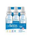 Dr. Brown's Natural Flow Feeding Bottle 6PK Clear with Blue Writing - 250ML (8OZ) - Buy Online on GoSupps.com