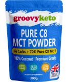 Groovy Keto Pure C8 MCT Powder - Instant Ketone Energy | 100% Pure Caprylic Acid | Enhances Ketosis & Fasting - 300g - Buy Online on GoSupps.com