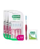 Gum Trav-Ler Professional Interdental Brushes - Antibacterial Bristles Ergonomic Handle ISO Size 4 (1.4mm) - 18 Units + Free Sample - International Shipping Available - Buy Online on GoSupps.com