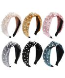 Tyfthui 6 Pcs Pearl Wide Knotted Headbands for Women - Fashion Turban Hair Hoops Accessories (Style 1) - Buy Online on GoSupps.com