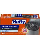 Hefty Ultra Strong Tall Kitchen Trash Bags Blackout, Unscented, 13 Gallon - 40 Count - Buy Online on GoSupps.com