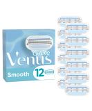 12-Pack Gillette Venus Smooth Women's Razor Blade Refills - 3 Curve-Hugging Blades with Protective Cushions - Buy Online on GoSupps.com