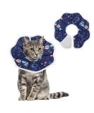 Cobee Soft Cat Cone Collar Protective Cute Small Cat Recovery Collar Adjustable Fasteners Collars for Kittens Cats E-Collars After Surgery Protective Wound Healing Fit 6.3"-9" Neck Circumference Planet - Buy Online on GoSupps.com