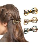 3Pcs Cobahom Duckbill Hair Clips Set - 2.5 inch Hollow Bow Hairpin in Yellow-Brown, Beige, and Red-Green - Fashion Hair Clips for Women Girls - Buy Online on GoSupps.com