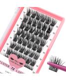 DIY Cluster Lashes 72 Pcs | D-16mm Thin Band Individual Eyelash Extensions | Easy to Apply at Home | First Glance - Buy Online on GoSupps.com