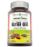 Amazing Omega Superba Krill Oil 500mg Softgels - Non GMO Gluten Free - 200mg Omega 3 Fatty Acids - 120mg EPA & 56mg DHA - Best Omega 3 Supplements (120 Count) - Buy Online on GoSupps.com