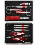 ZWILLING Manicure Set & Pedicure Kit - 10-Piece Nail Care Complete Set Crocodile Edition Cowhide - Premium Quality Red - Buy Online on GoSupps.com