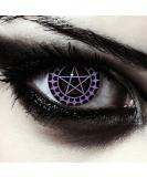 Violet Black Halloween Witches Pentagram Contact Lenses - Soft Colored Purple 1 Pair - International Shipping - Buy Online on GoSupps.com