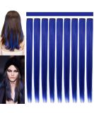 Rhyme 9PCS 21\\ Colored Clip in Blue Hair Extensions for Women - Party Highlights - Buy Online on GoSupps.com