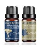 Shop Frankincense & Myrrh Essential Oil for Skin - 100% Organic Wild Harvested 2x10ml Bottles - Sustainable & Relieving - Buy Online on GoSupps.com