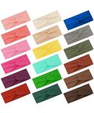FEQO 18 Pieces Wide Knotted Headbands - Elastic Hair Accessories for Women | Yoga Sports & Fitness - 18 Elegant Colors - Buy Online on GoSupps.com