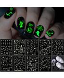 TailaiMei Halloween Nail Stickers - 9 Sheets Glow in the Dark Fluorescent Nail Decals for DIY Manicure | Perfect for Halloween Nail Art - Buy Online on GoSupps.com