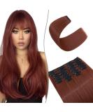 SEGO 12 Tressen Clip-In Hair Extensions - Cheap Real Hair 55cm 180g Auburn Ginger (Ginger) - Full Head Coverage - Buy Online on GoSupps.com
