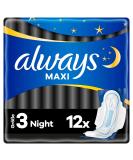 Always Maxi bind women size.3 night (12 women tapes with wings) soft and super absorbent odor -neutralizing and outlet protection 12 pieces (1 Pack) Night - Buy Online on GoSupps.com