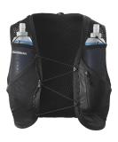 Salomon Active Skin 8 Unisex Hydration Vest for Trail Running Hiking & MTB - Includes Hydration Bottles - Black/Metal/Black - Buy Online on GoSupps.com