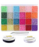 EuTengHao 13200Pcs Glass Seed Beads Kit with Clear String - DIY Bracelet & Necklace Crafting Supplies (3mm, 24 Colors) - Light Color - Buy Online on GoSupps.com