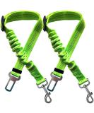 Xundefeng Adjustable Dog Car Seat Belt & Leash - 2 Pieces Bungee Safety Straps for Dogs & Cats - Flexible & Durable - Green - Buy Online on GoSupps.com