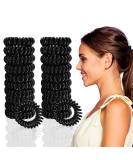 Styla Hair 20 Piece Spiral Hair Ties for Women - Gentle No Crease Design, Suitable for All Hair Types, Comfortable All Day Wear - Black - Buy Online on GoSupps.com