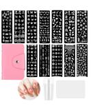NATUCE Nail Stamp Set - 12PC Nail Stamping Plates Silicone Stamper & Storage Bag for Stunning Nail Art - Buy Online on GoSupps.com