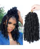 Flyteng Butterfly Locs Crochet Hair 12 Inch (Pack of 6) 1B - Soft Distressed Faux Locs Crochet Braids for Black Women - Buy Online on GoSupps.com