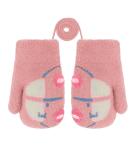 Cute Fox Knitting Short Full Finger Gloves for Toddler Kids | Thermal Plush Lining | 1-3 Yrs | Perfect for Winter, Cycling, Camping | Car/Pink - Buy Online on GoSupps.com