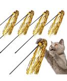 Cobee Cat Interactive Wand Toys 5 Pcs Kittens Toy Wand String with Bells and Sound Reflective Paper Tassels for Indoor Colorful Ribbon Training Exerciser and Kitten Catcher Accessories - Buy Online on GoSupps.com