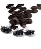 Hair2Heart Extensions Real Hair Bondings Wavy - 25 Strands 1g 40cm 4/0 Medium Brown | Premium Quality eCommerce Shipping Internationally - Buy Online on GoSupps.com