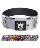 Buy Tspro Tactical Dog Collar - Military Quality 3.8cm Wide Adjustable Silver-M (44.5cm-52cm) Durable Metal Buckle - Buy Online on GoSupps.com