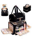 Nail Polish Organizer Holds 70 Bottles with Nail Lamp Bag - Travel Nail Polish Case with Tools Storage Pockets - Black (Patent Pending) - Buy Online on GoSupps.com