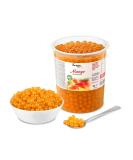 Popping Boba for Bubble Tea - Fruit Pearls Bursting Bubbles - 1 kg - Mango - NO Artificial Colors - Lower Sugar Real Fruit Juice - 100% Vegan & Glutenfree - Buy Online on GoSupps.com