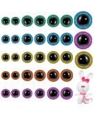 150 Pcs Glitter Safety Eyes for Amigurumi - 12/16/20 mm - Stuffed Animal Plastic Craft Eyes - DIY Puppet and Toy Doll Making - Green, Purple, Blue, Champagne, Golden - Buy Online on GoSupps.com