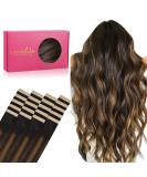 Premium Balayage Tape-In Hair Extensions | 20pcs 50g 14 inch Remy Real Hair - Natural Black to Chestnut Brown - Buy Online on GoSupps.com