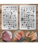 Nail Stamping Plates Heart Letter Nail Stamping Kit 2 Pcs Lips Graffiti Animals Patterns Design Nail Stamp Plate 14.5 * 9.5cm Stainless Steel Nail Art Templates DIY Nail Tools Nail Stamping D33-D34 - Buy Online on GoSupps.com