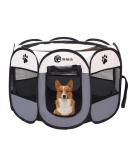 Mile High Life Portable Cat Dog Crate | Foldable Travel Tent for Pets | Water Resistant Shade Cover | Large Gray - Buy Online on GoSupps.com