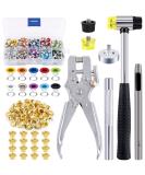 Swpeet 306Pcs Metal Grommets Kit with Tools - 10 Colors, 3/16 inch, Eyelet Hole Punch Pliers, Soft Mallet - 100Pcs Gold Grommets - Shoe Eyelets Set - Buy Online on GoSupps.com