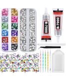 Mckanti B7000 Rhinestone Clear Glue and 2800Pcs Rhinestones Set | 13 Colors, 5 Sizes | Rhinestone Kit for Crafts, Nails, Shoes, Bags | Includes 50ml Glue, Dotting Pens, Tweezers, Wax Pencil, Tray - Buy Online on GoSupps.com